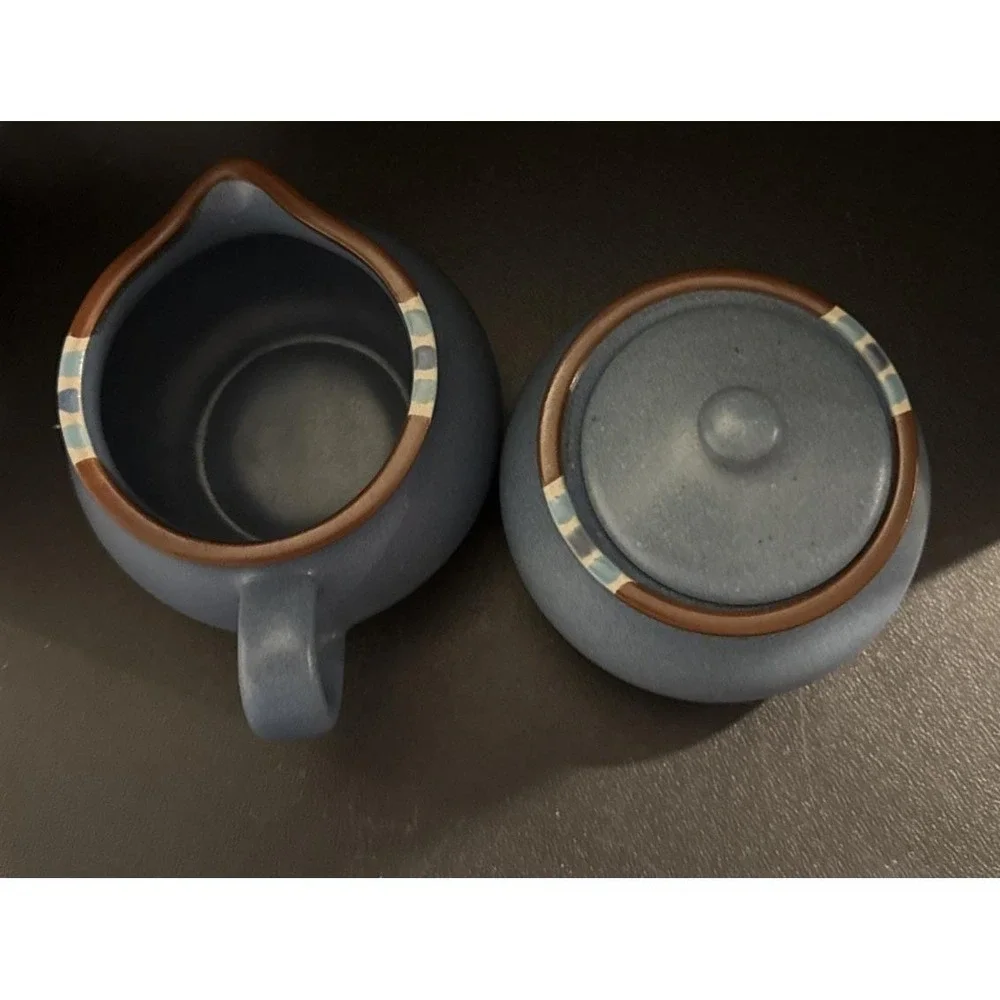 Dansk‎ Mesa Sky Blue Sugar Creamer Set Southwestern Aztec Vintage